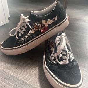 butterfly and cherry black vans